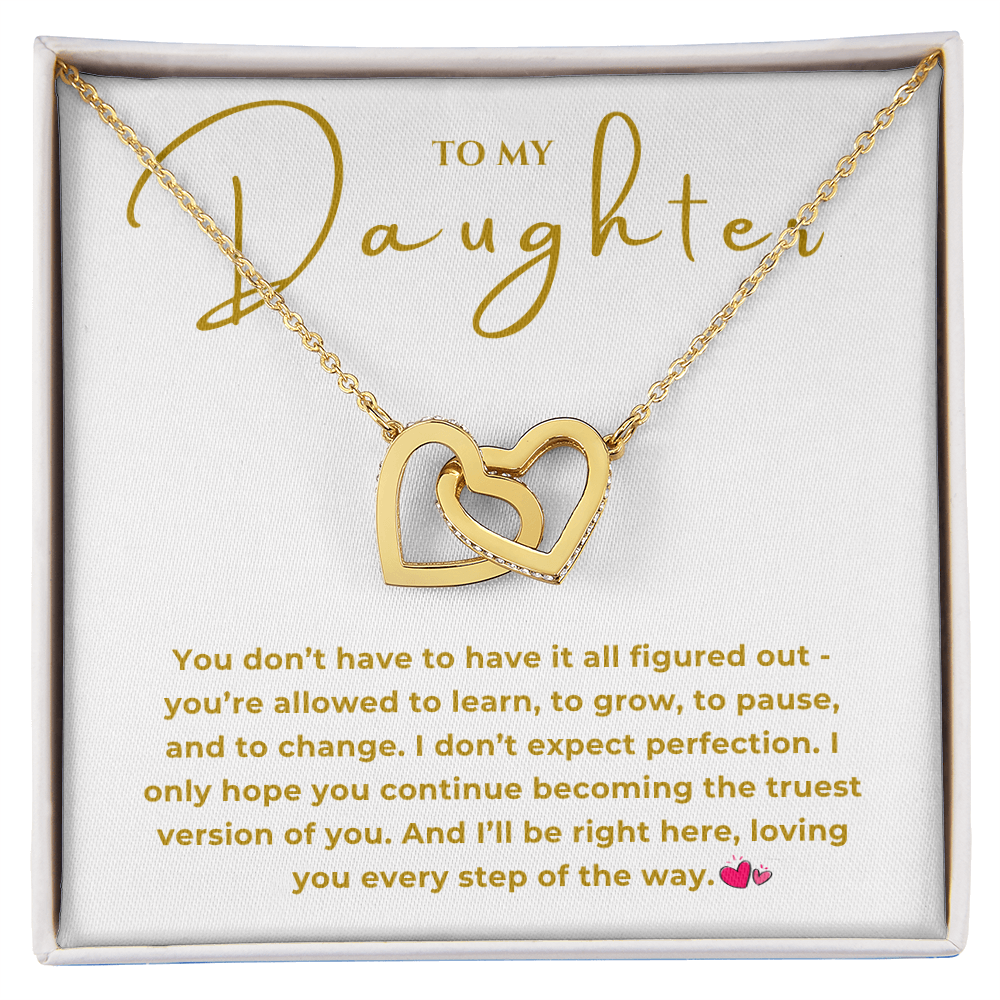 To My Daughter Interlocking Hearts Necklace