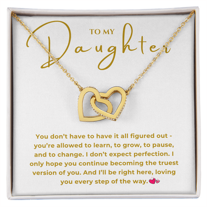 To My Daughter Interlocking Hearts Necklace