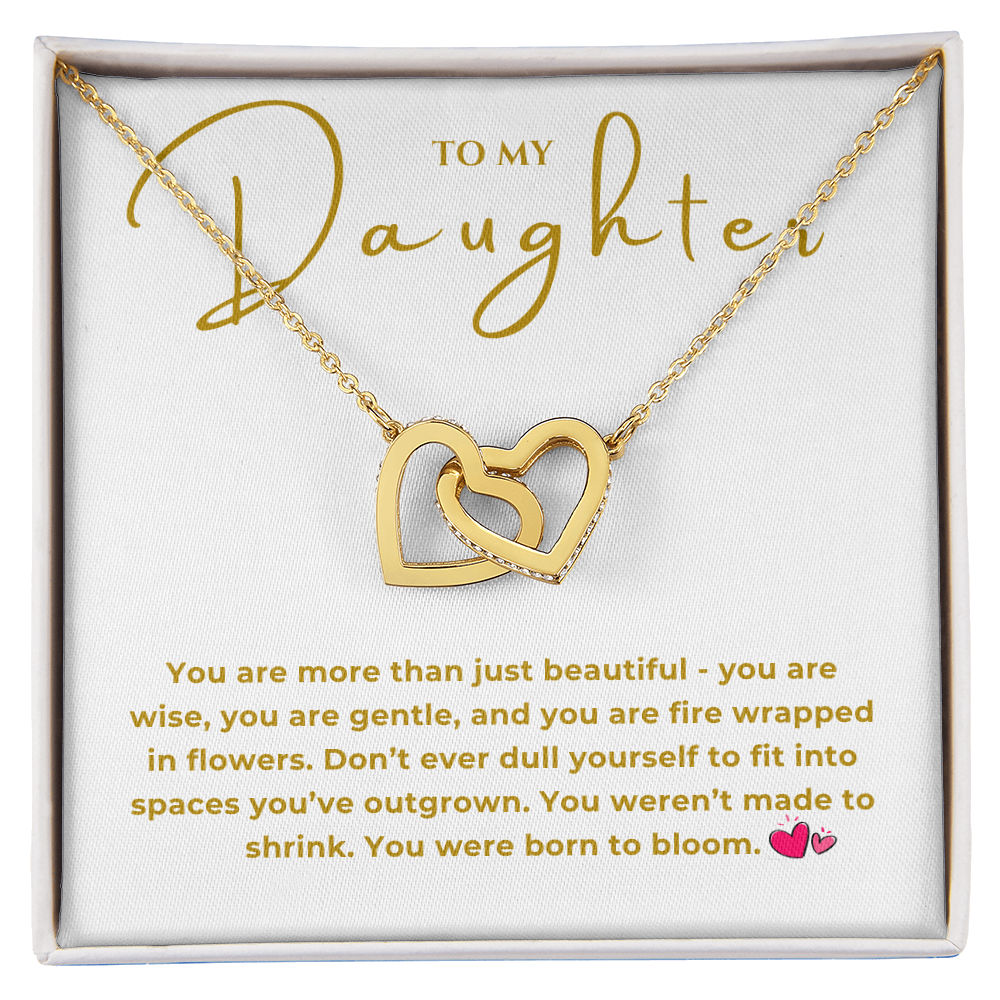 To My Daughter Interlocking Hearts Necklace