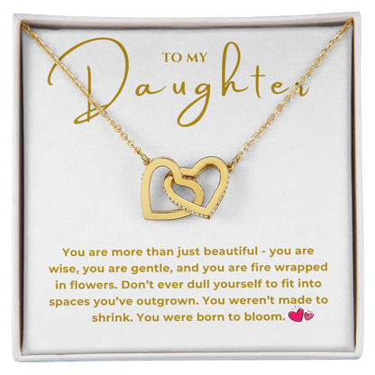 To My Daughter Interlocking Hearts Necklace