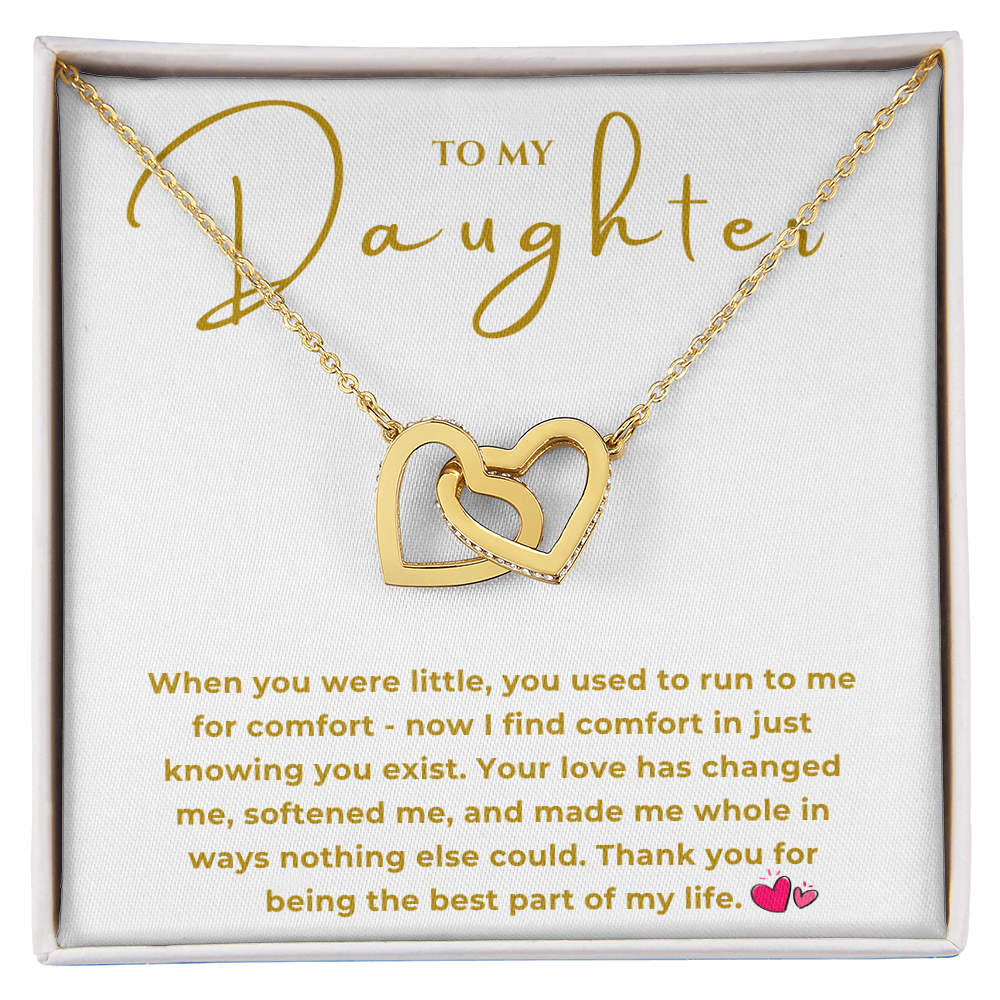 To My Daughter Interlocking Hearts Necklace