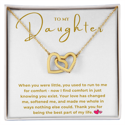 To My Daughter Interlocking Hearts Necklace