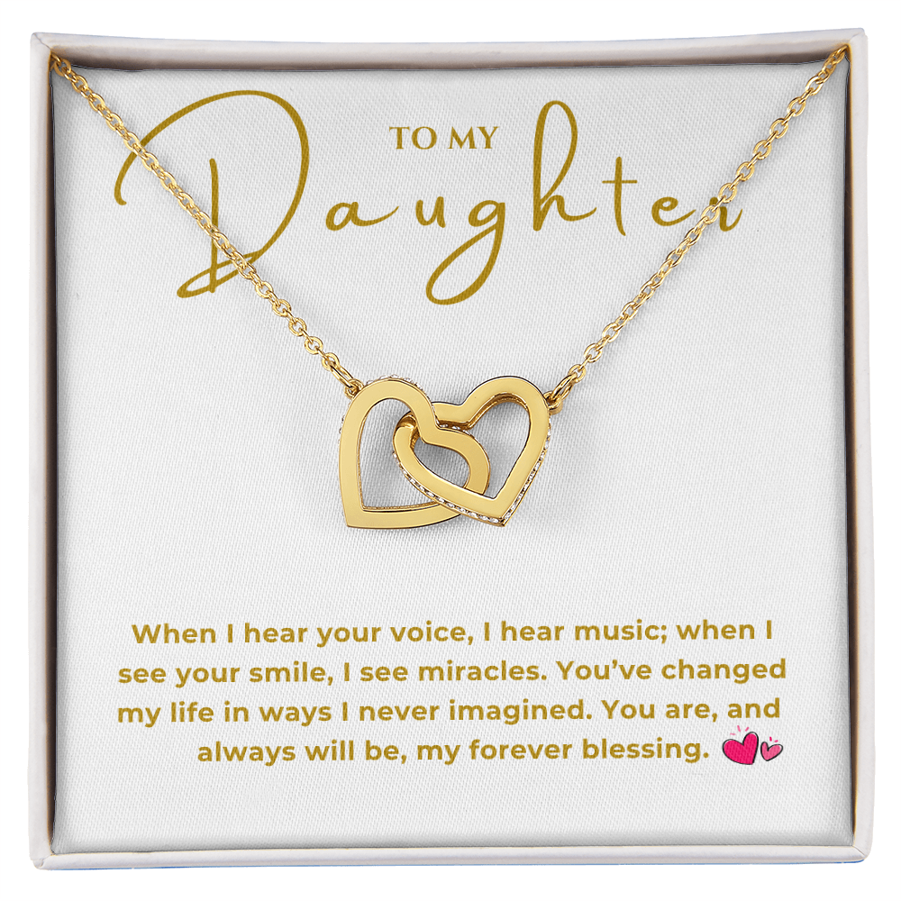 To My Daughter Interlocking Hearts Necklace