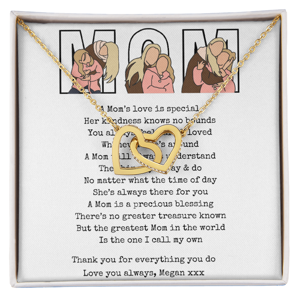 Personalized Mom Interlocking Hearts Necklace