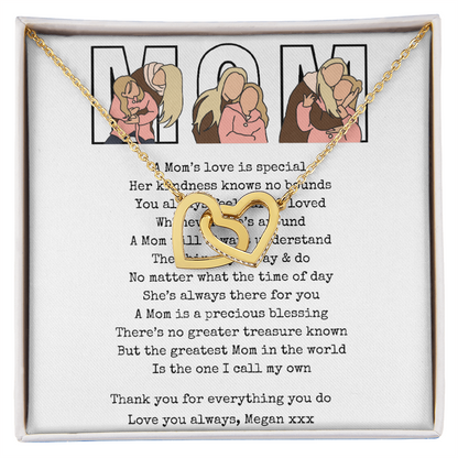 Personalized Mom Interlocking Hearts Necklace