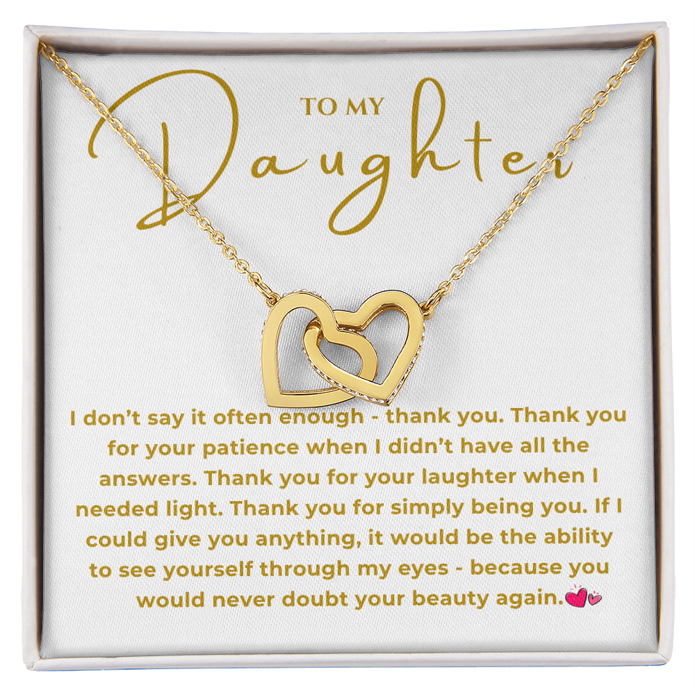 To My Daughter Interlocking Hearts Necklace