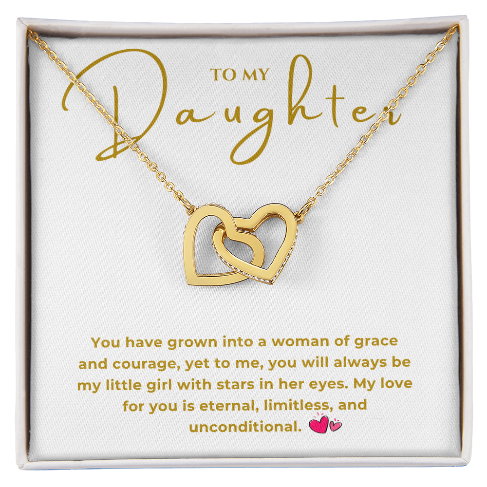 To My Daughter Interlocking Hearts Necklace