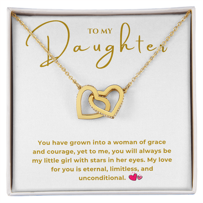 To My Daughter Interlocking Hearts Necklace