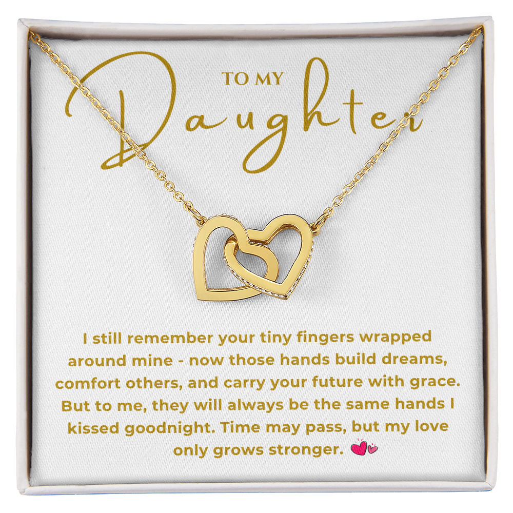 To My Daughter Interlocking Hearts Necklace