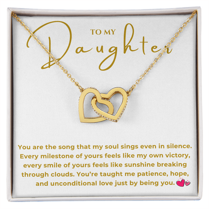To My Daughter Interlocking Hearts Necklace