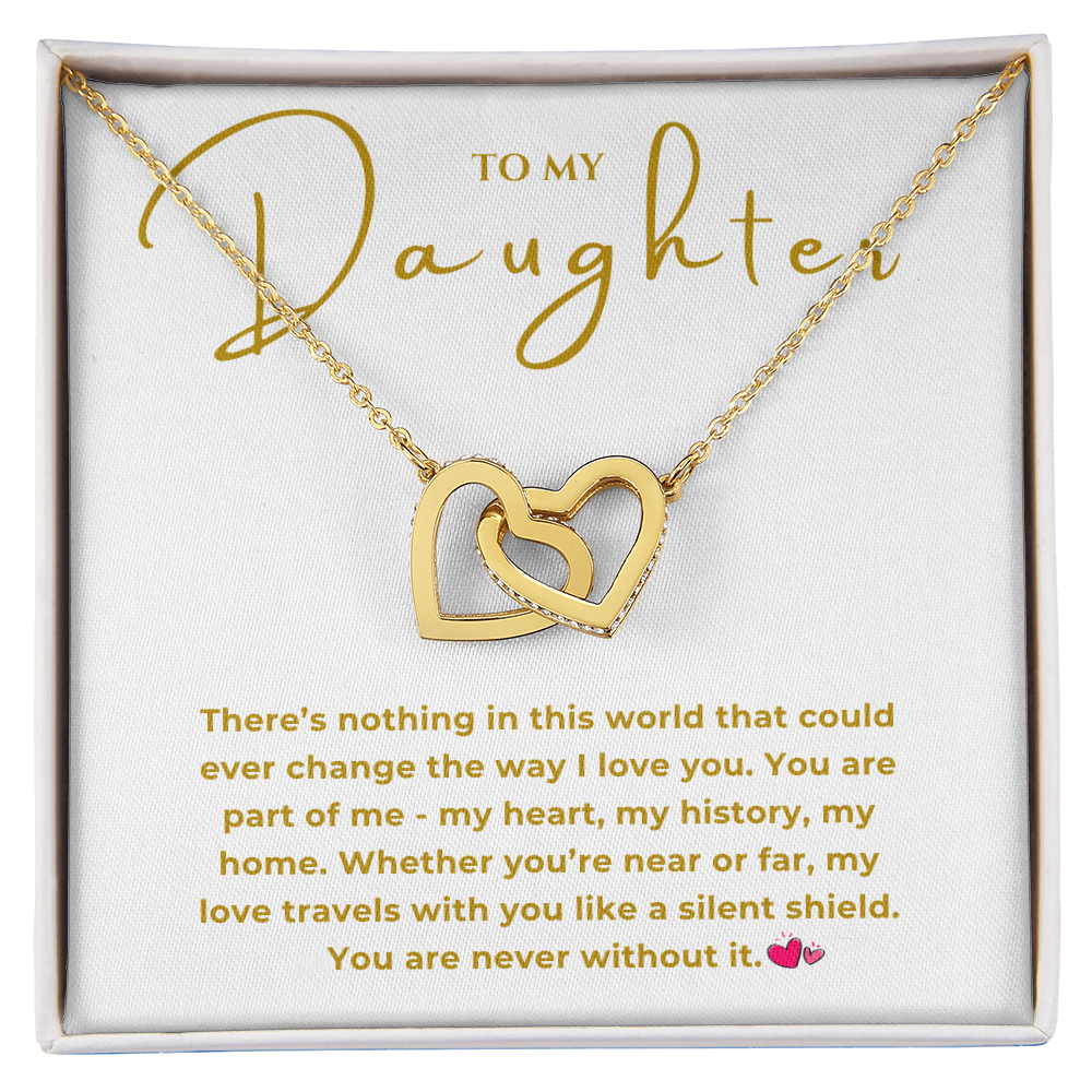 To My Daughter Interlocking Hearts Necklace