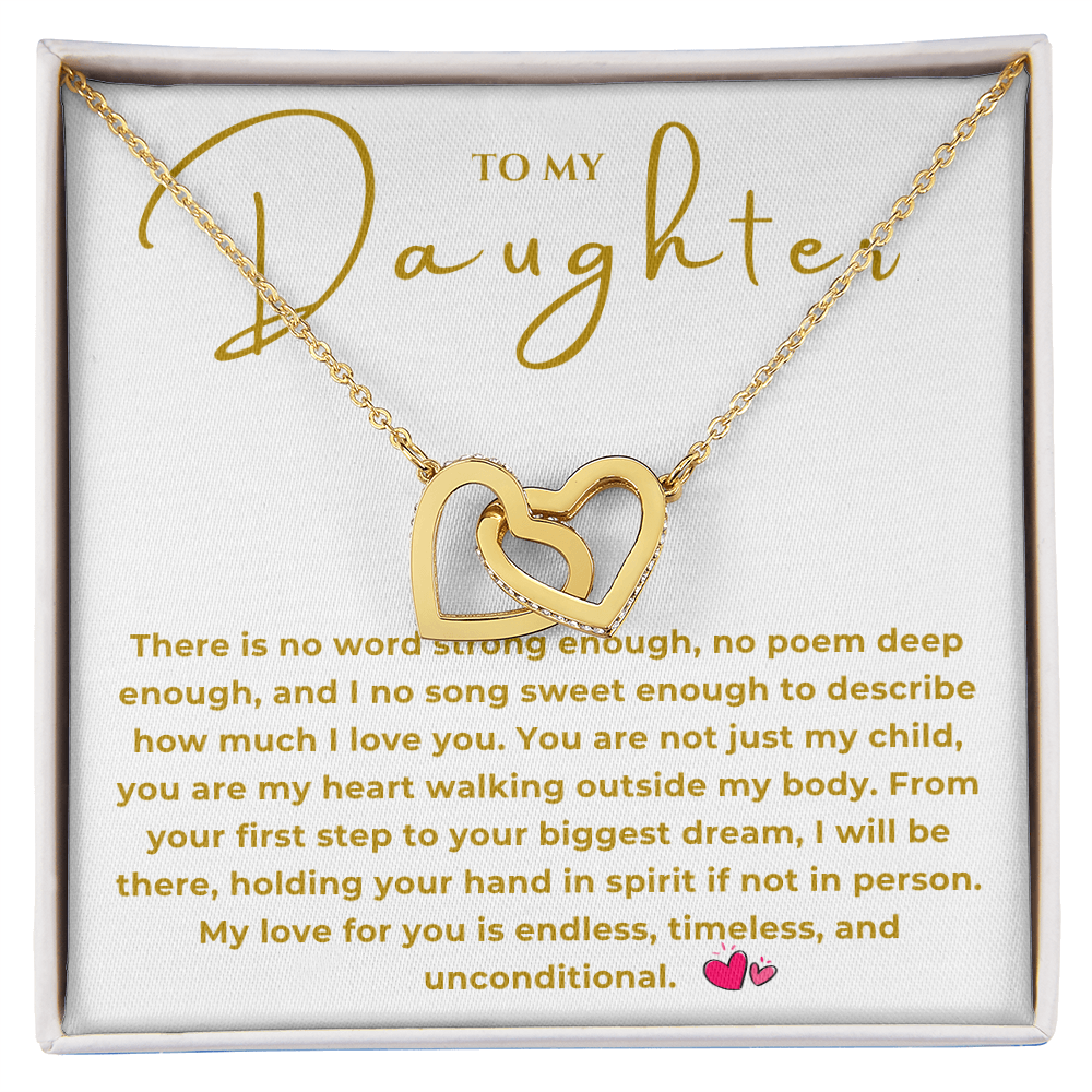 To My Daughter Interlocking Hearts Necklace