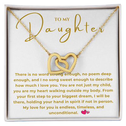 To My Daughter Interlocking Hearts Necklace