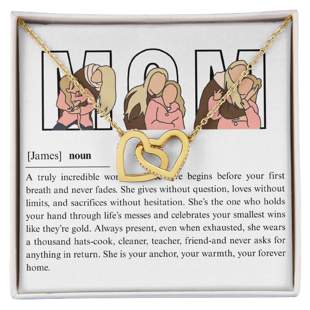 Personalized Mom Interlocking Hearts Necklace