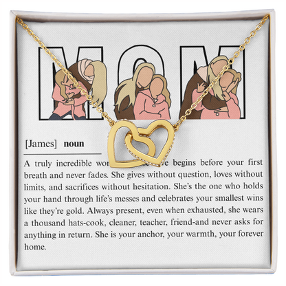 Personalized Mom Interlocking Hearts Necklace