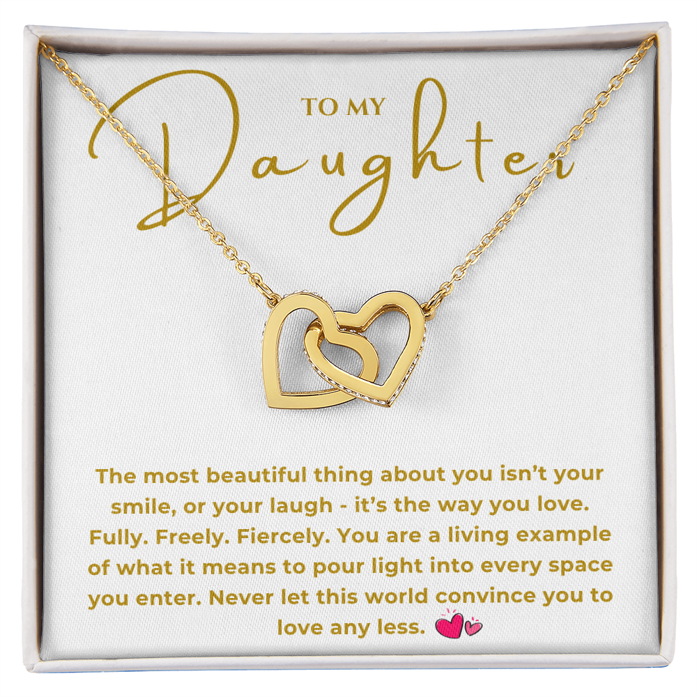 To My Daughter Interlocking Hearts Necklace