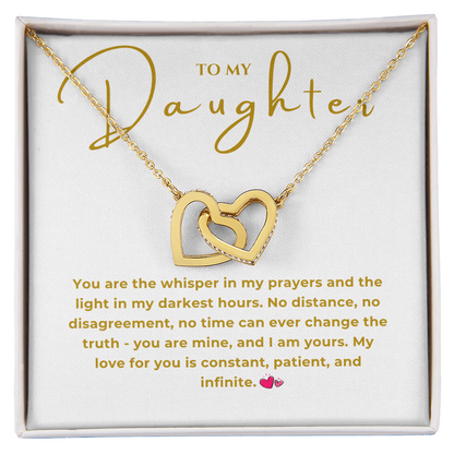 To My Daughter Interlocking Hearts Necklace
