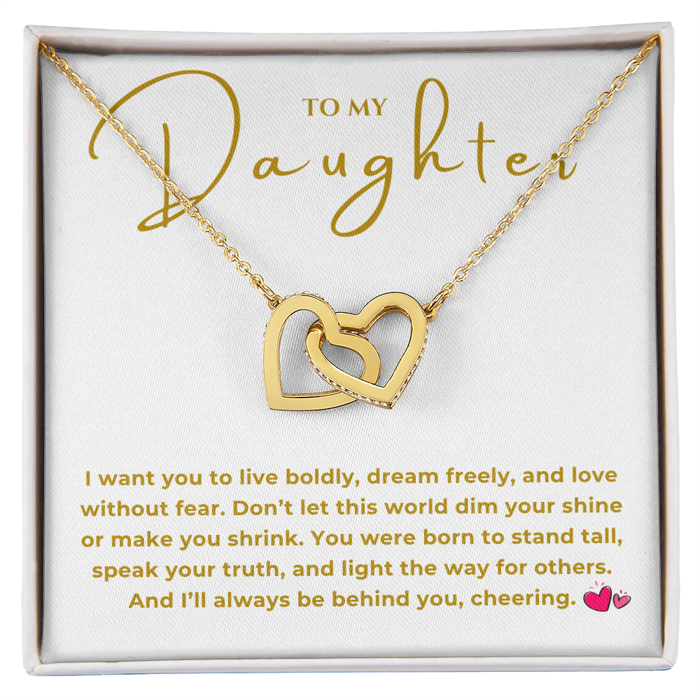 To My Daughter Interlocking Hearts Necklace
