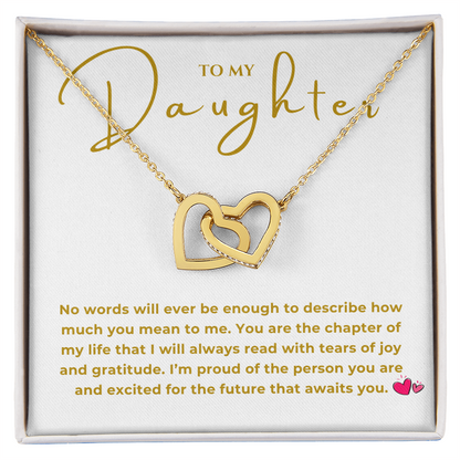 To My Daughter Interlocking Hearts Necklace