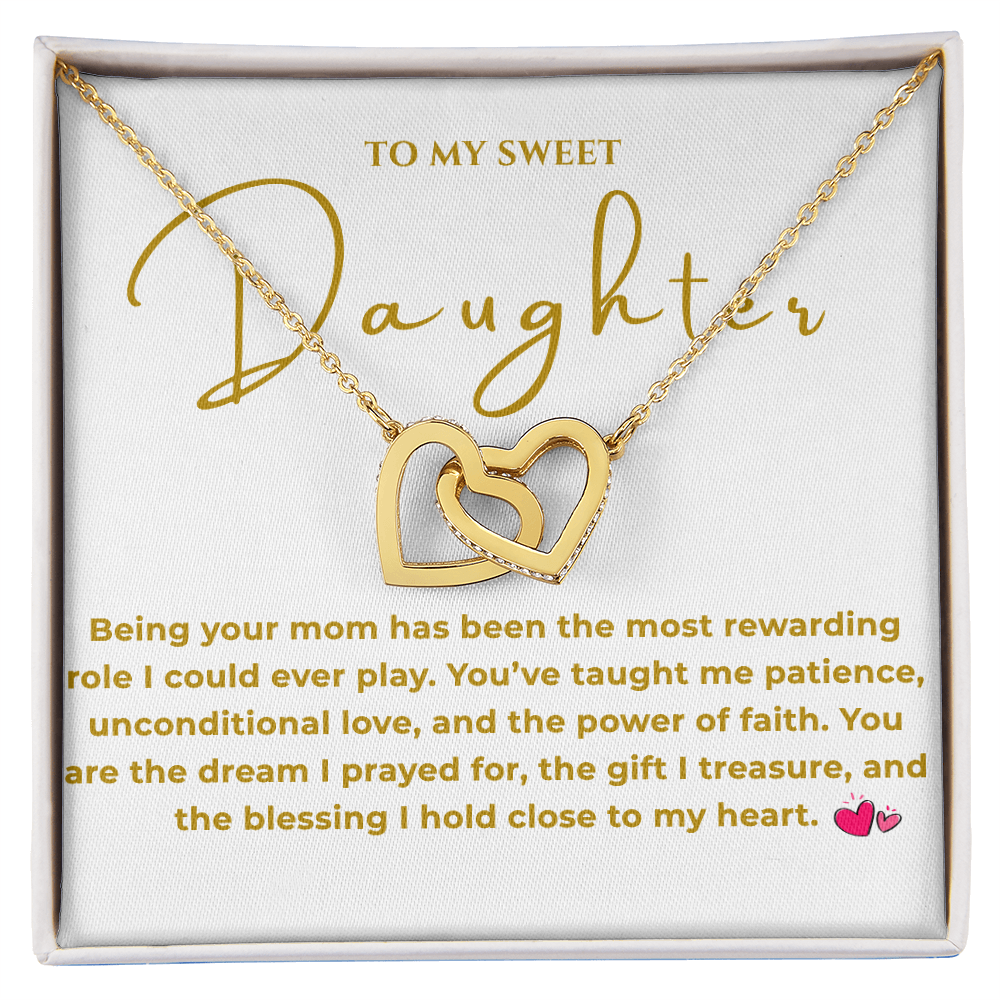 To My Daughter Interlocking Hearts Necklace