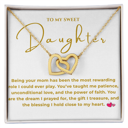 To My Daughter Interlocking Hearts Necklace