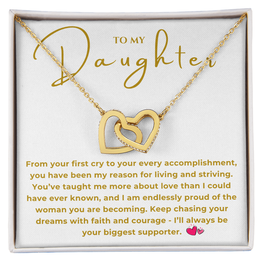 To My Daughter Interlocking Hearts Necklace