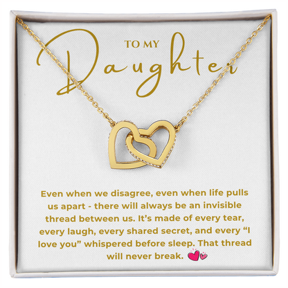 To My Daughter Interlocking Hearts Necklace