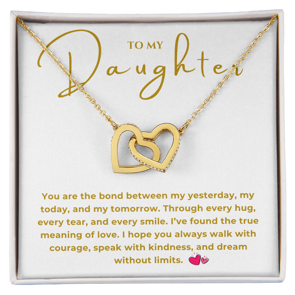 To My Daughter Interlocking Hearts Necklace