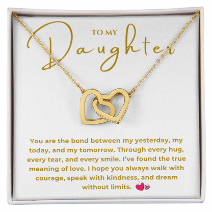 To My Daughter Interlocking Hearts Necklace