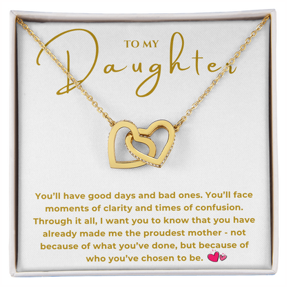 To My Daughter Interlocking Hearts Necklace