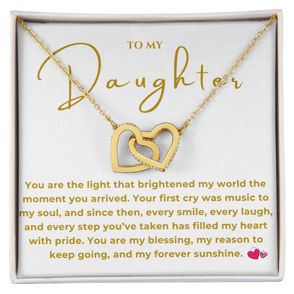 To My Daughter Interlocking Hearts Necklace