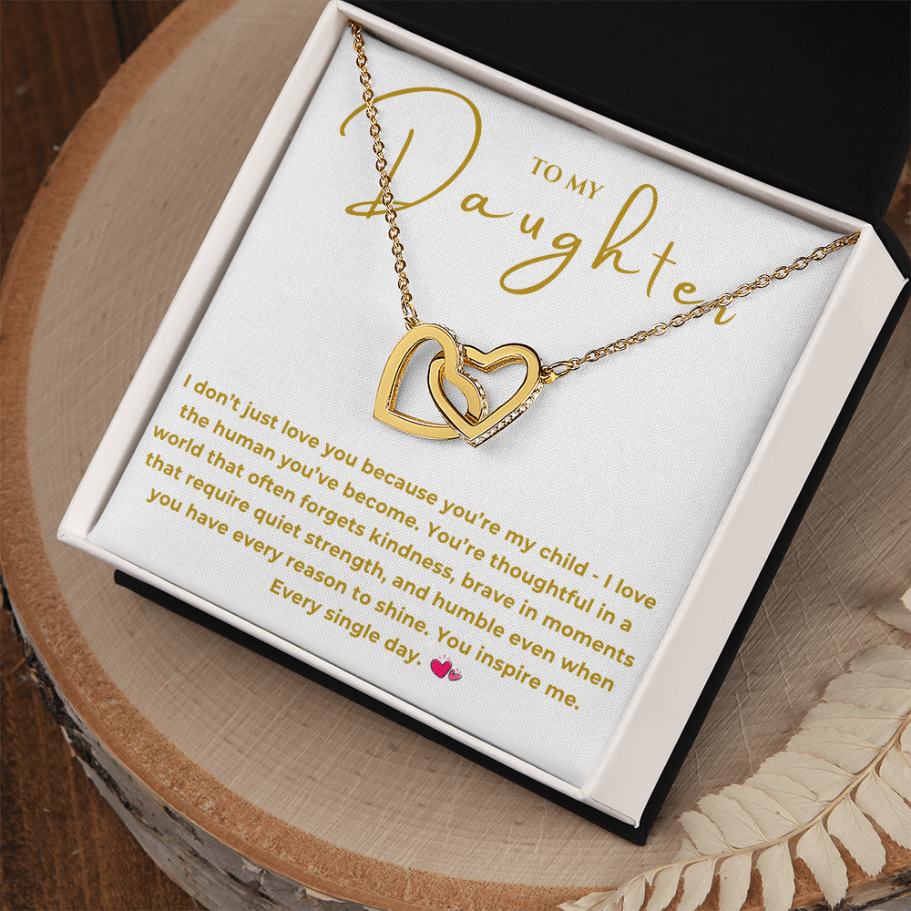 To My Daughter Interlocking Hearts Necklace