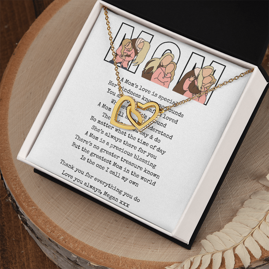 Personalized Mom Interlocking Hearts Necklace