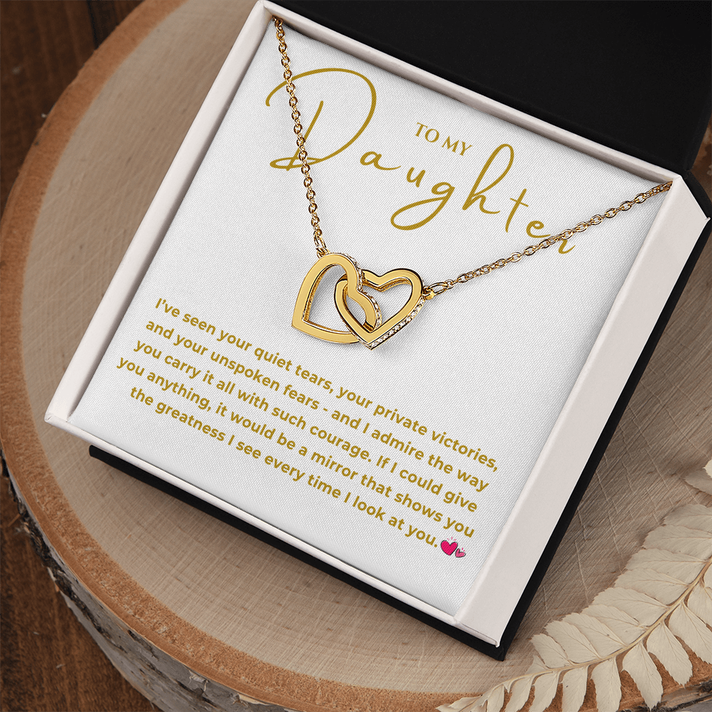 To My Daughter Interlocking Hearts Necklace