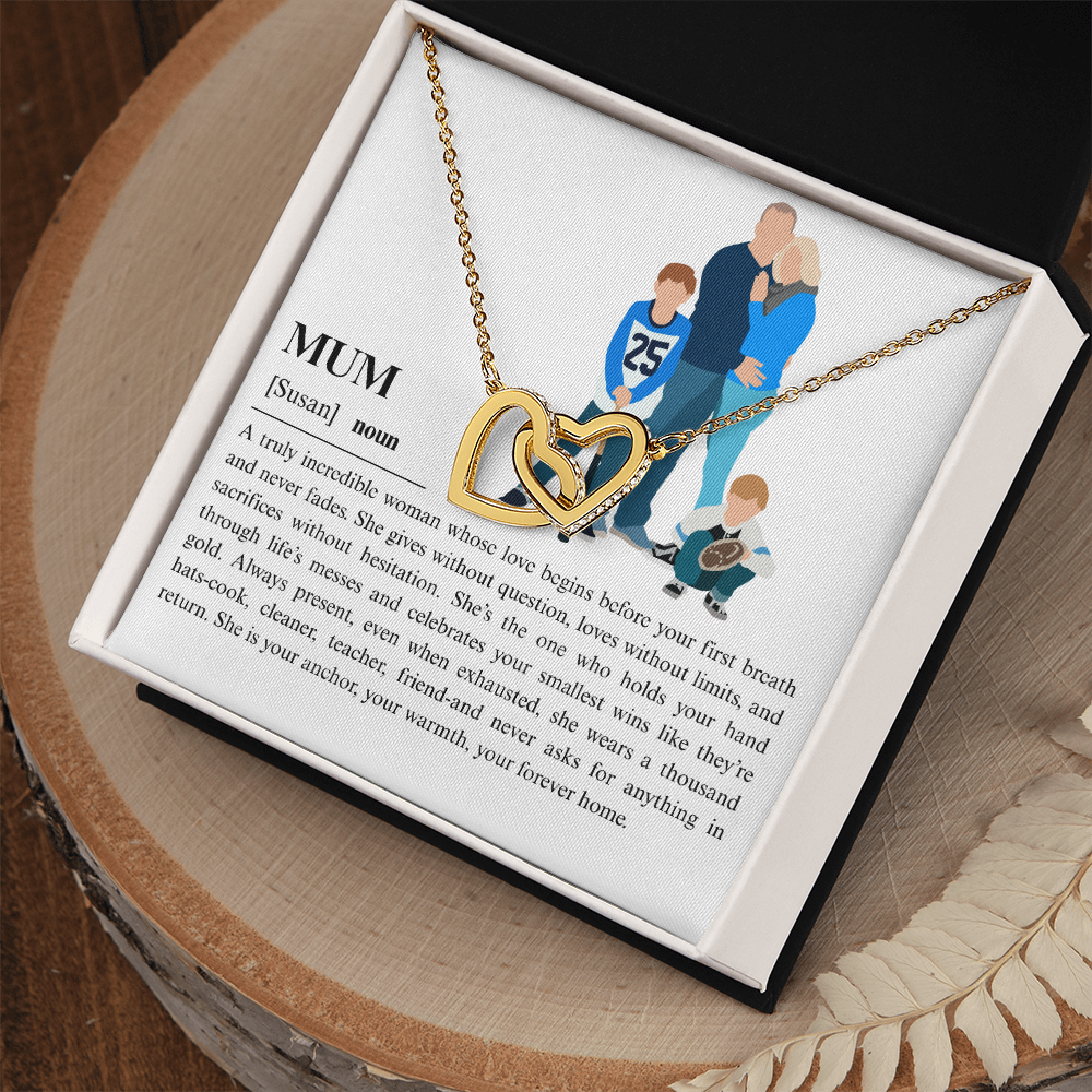 Personalized Mom Interlocking Hearts Necklace