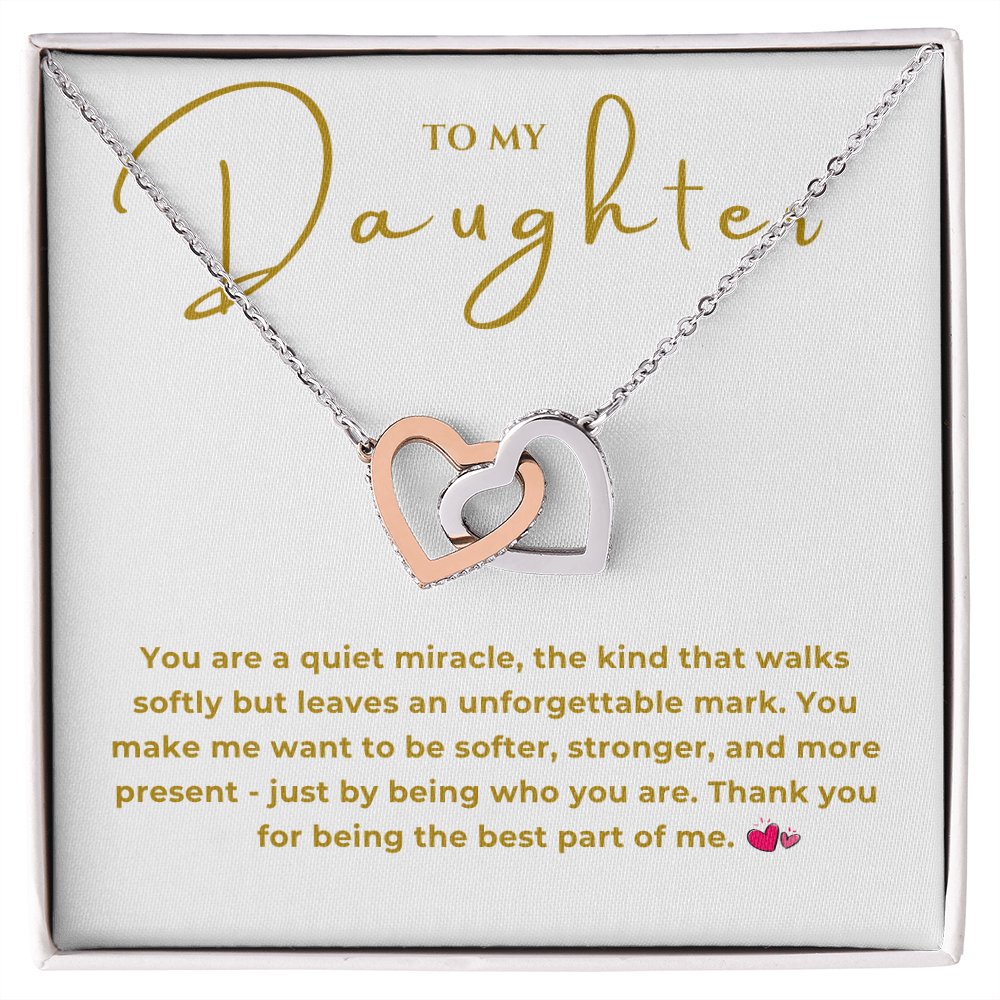 To My Daughter Interlocking Hearts Necklace