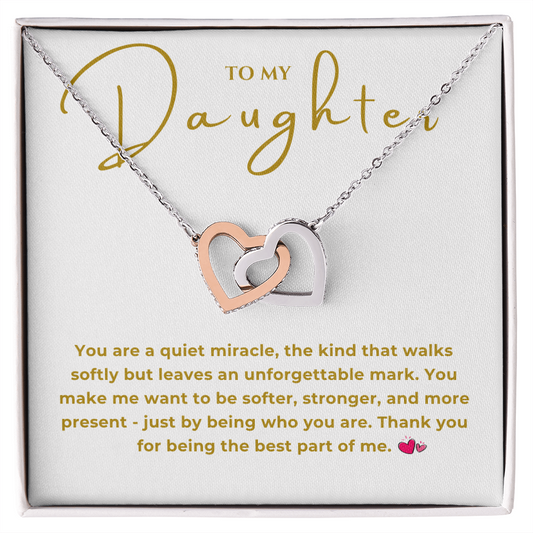 To My Daughter Interlocking Hearts Necklace