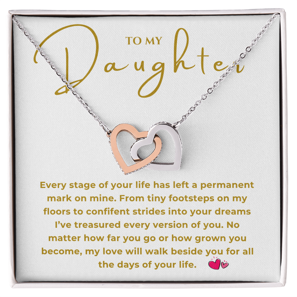 To My Daughter Interlocking Hearts Necklace