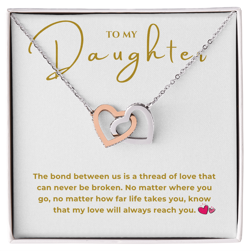 To My Daughter Interlocking Hearts Necklace