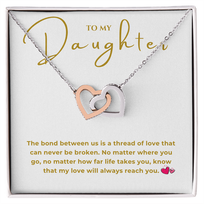 To My Daughter Interlocking Hearts Necklace
