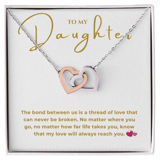 To My Daughter Interlocking Hearts Necklace