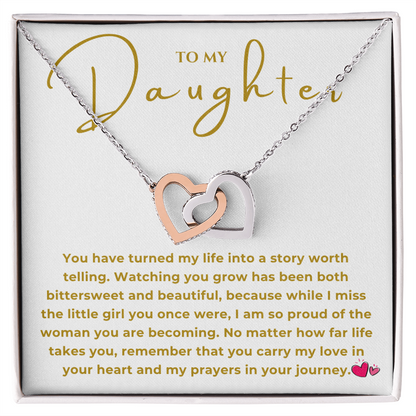 To My Daughter Interlocking Hearts Necklace