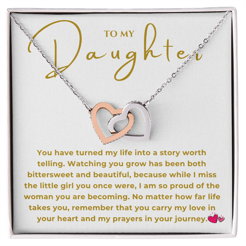 To My Daughter Interlocking Hearts Necklace