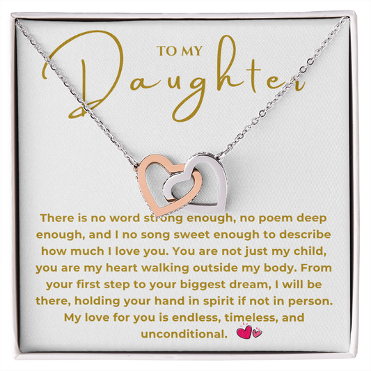 To My Daughter Interlocking Hearts Necklace