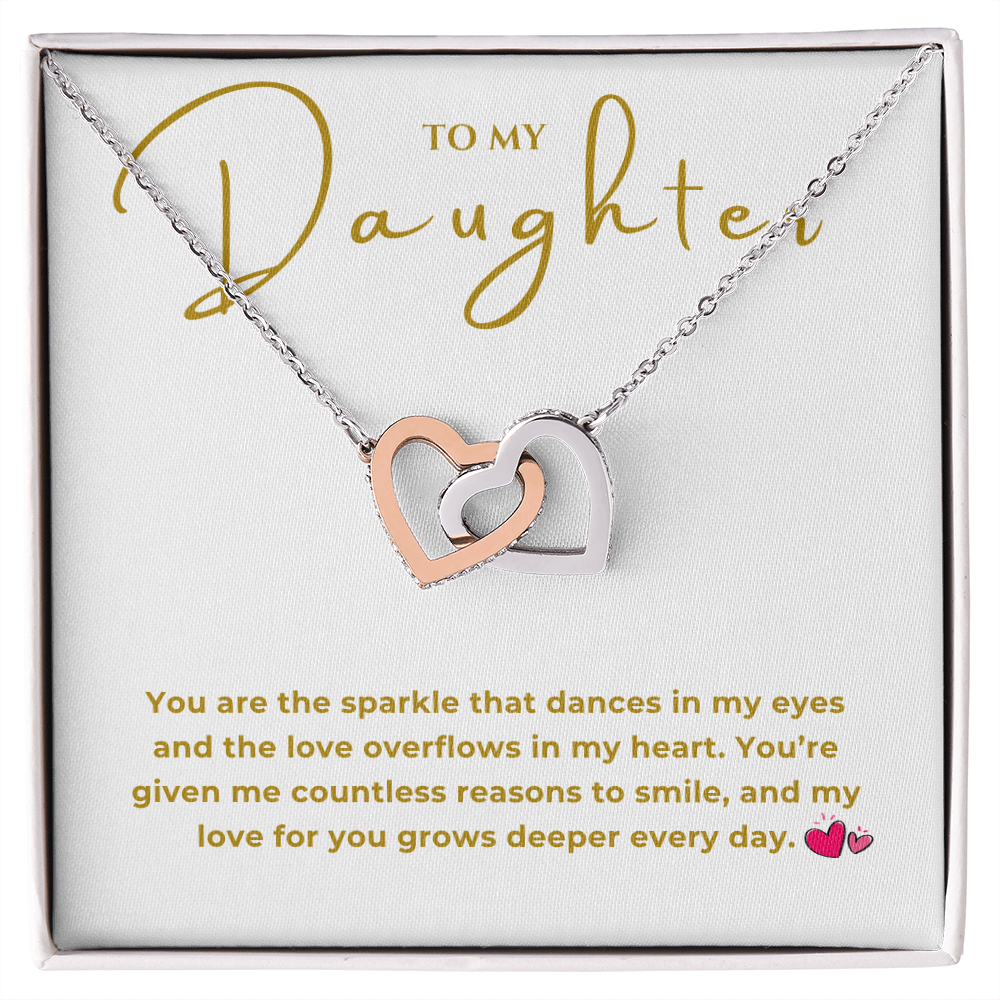 To My Daughter Interlocking Hearts Necklace