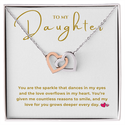 To My Daughter Interlocking Hearts Necklace