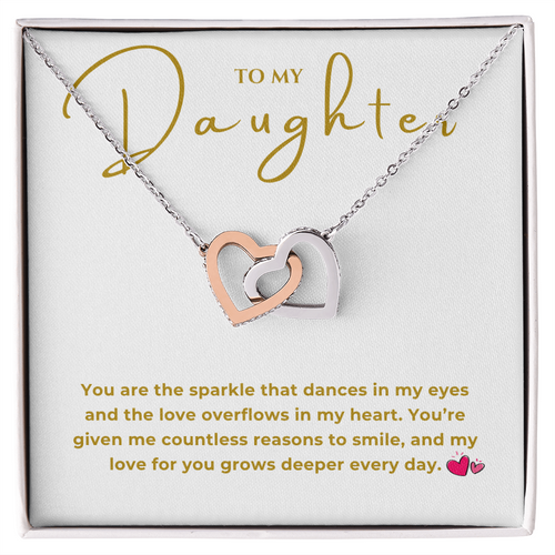 To My Daughter Interlocking Hearts Necklace