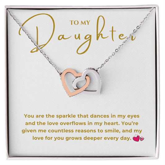 To My Daughter Interlocking Hearts Necklace