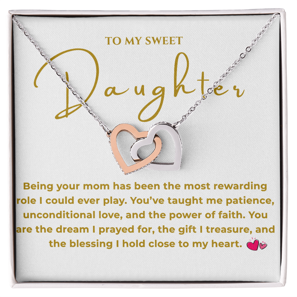 To My Daughter Interlocking Hearts Necklace
