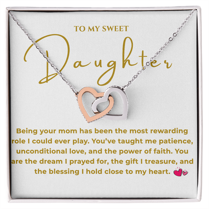 To My Daughter Interlocking Hearts Necklace